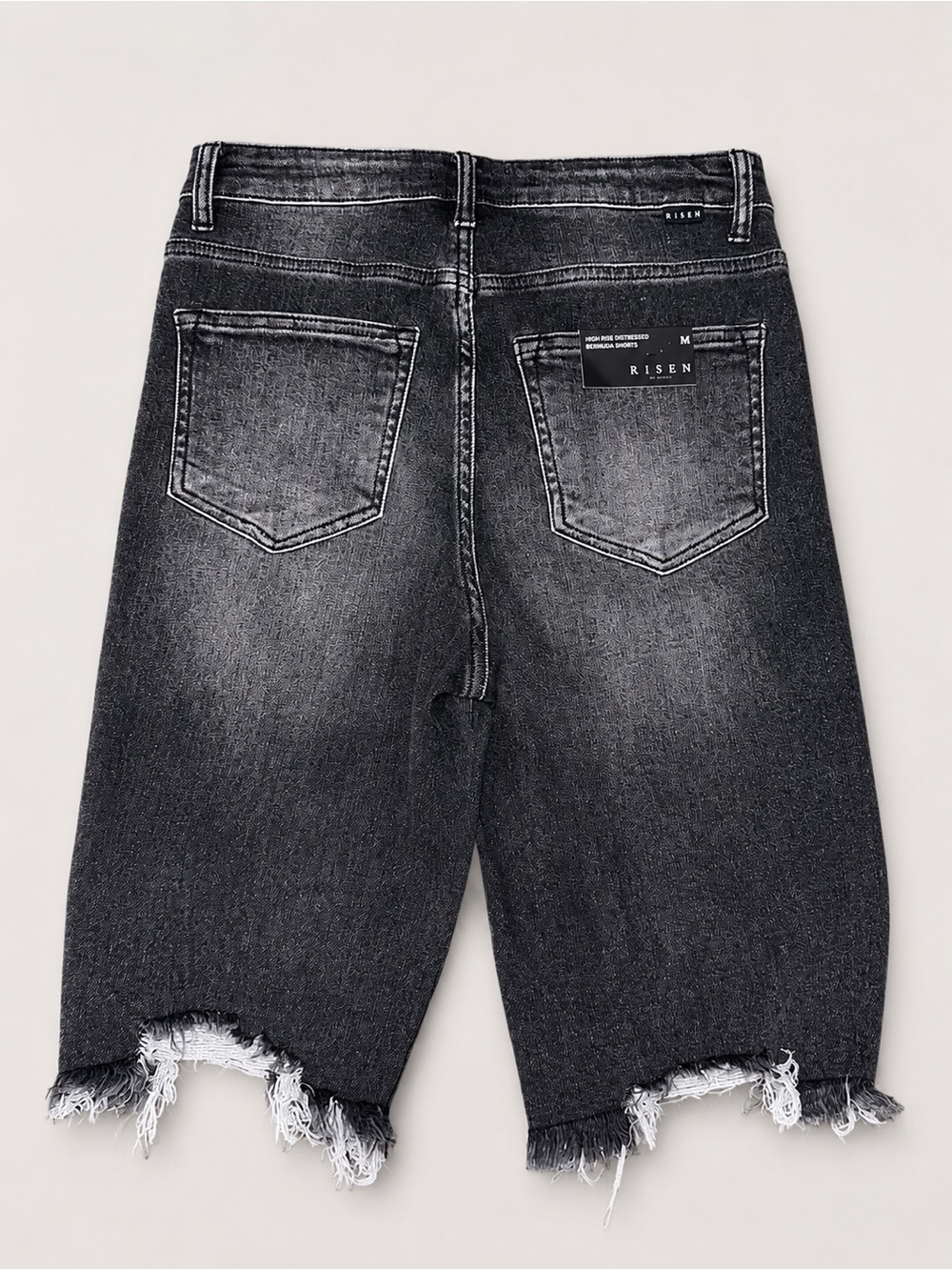 🖤 New With Tags Risen High Rise Distressed Bermuda Shorts - Picture 8 of 8